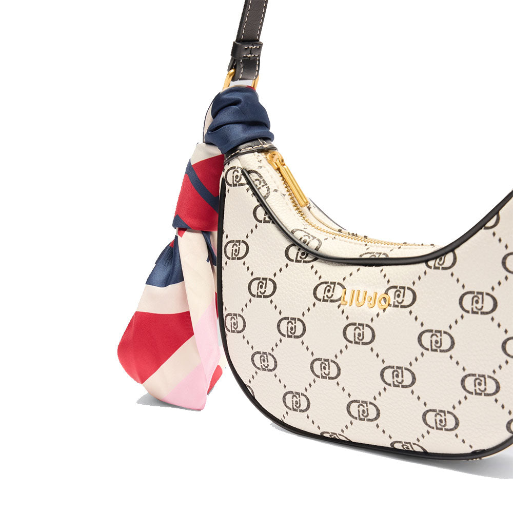 Hobo Bag mit LIU JO Better Schal in Creme mit Monogramm-Logo