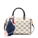 Mittlere LIU JO Better Bowling Bag in Cremefarbe mit Monogramm-Logo