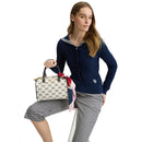 Mittlere LIU JO Better Bowling Bag in Cremefarbe mit Monogramm-Logo