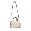 Mittlere LIU JO Better Bowling Bag in Cremefarbe mit Monogramm-Logo