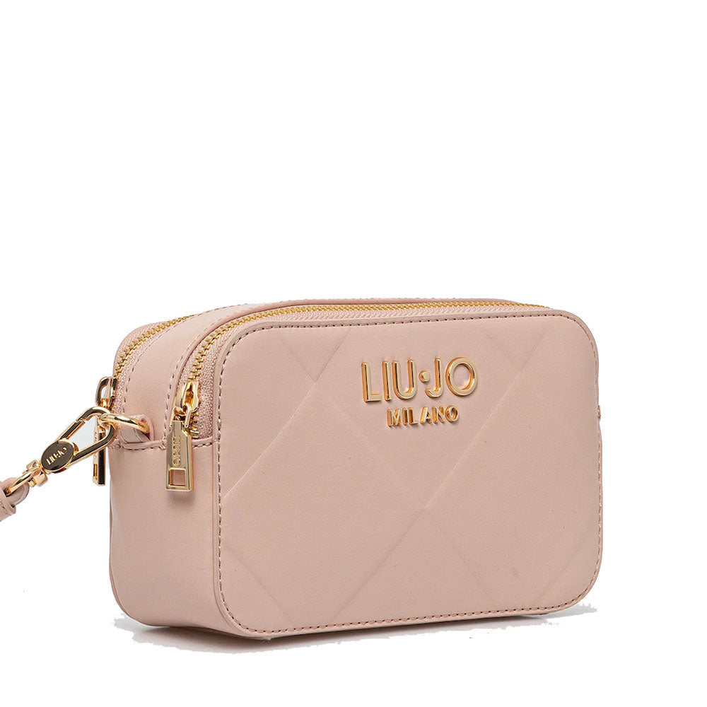 Borsa Donna a Tracolla LIU JO Better con Motivo a Rombi Rosa Cipria
