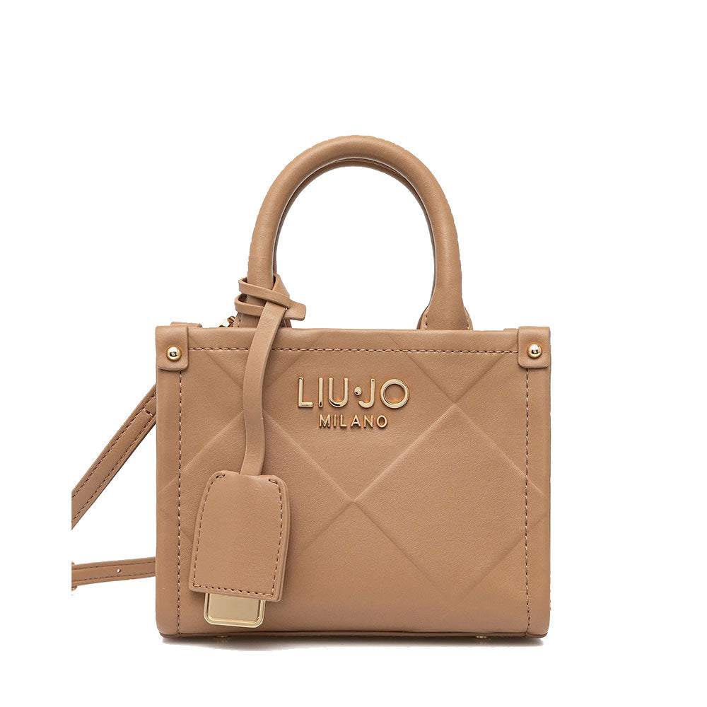 Borsa Donna a Mano Mini LIU JO Better con Motivo a Rombi color Cammello