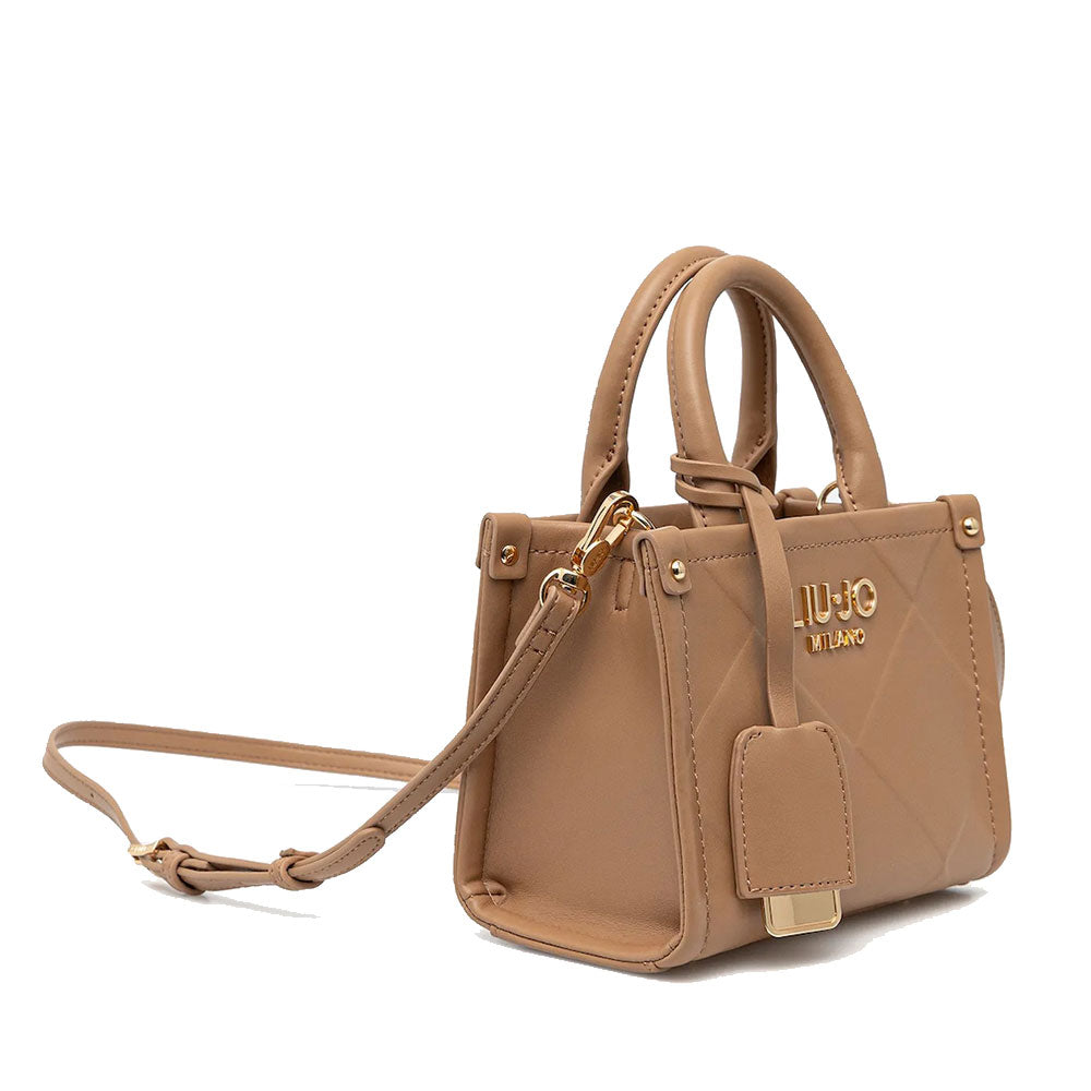 Borsa Donna a Mano Mini LIU JO Better con Motivo a Rombi color Cammello