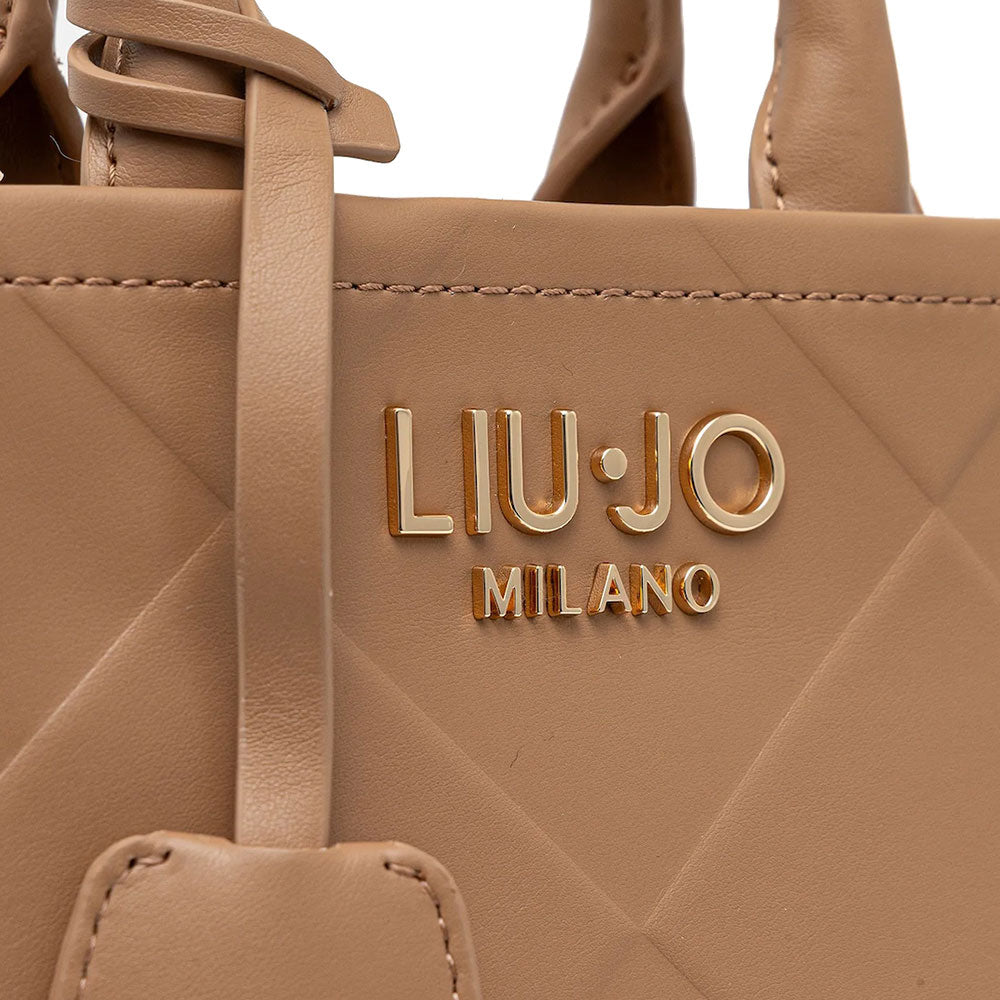 Borsa Donna a Mano Mini LIU JO Better con Motivo a Rombi color Cammello