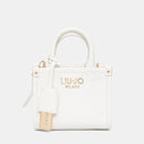 Borsa Donna a Mano Mini LIU JO Better con Motivo a Rombi Off White
