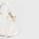 Borsa Donna a Mano Mini LIU JO Better con Motivo a Rombi Off White
