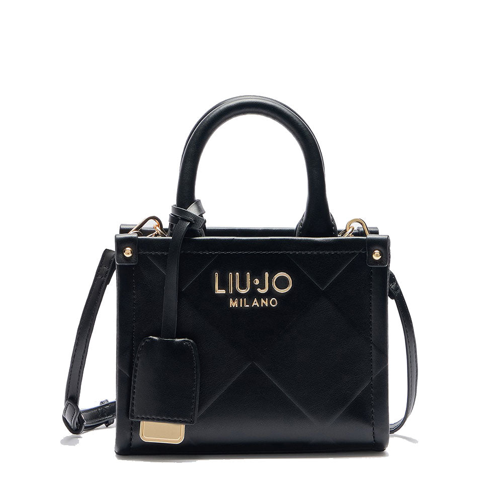 Borsa Donna a Mano Mini LIU JO Better con Motivo a Rombi Nero