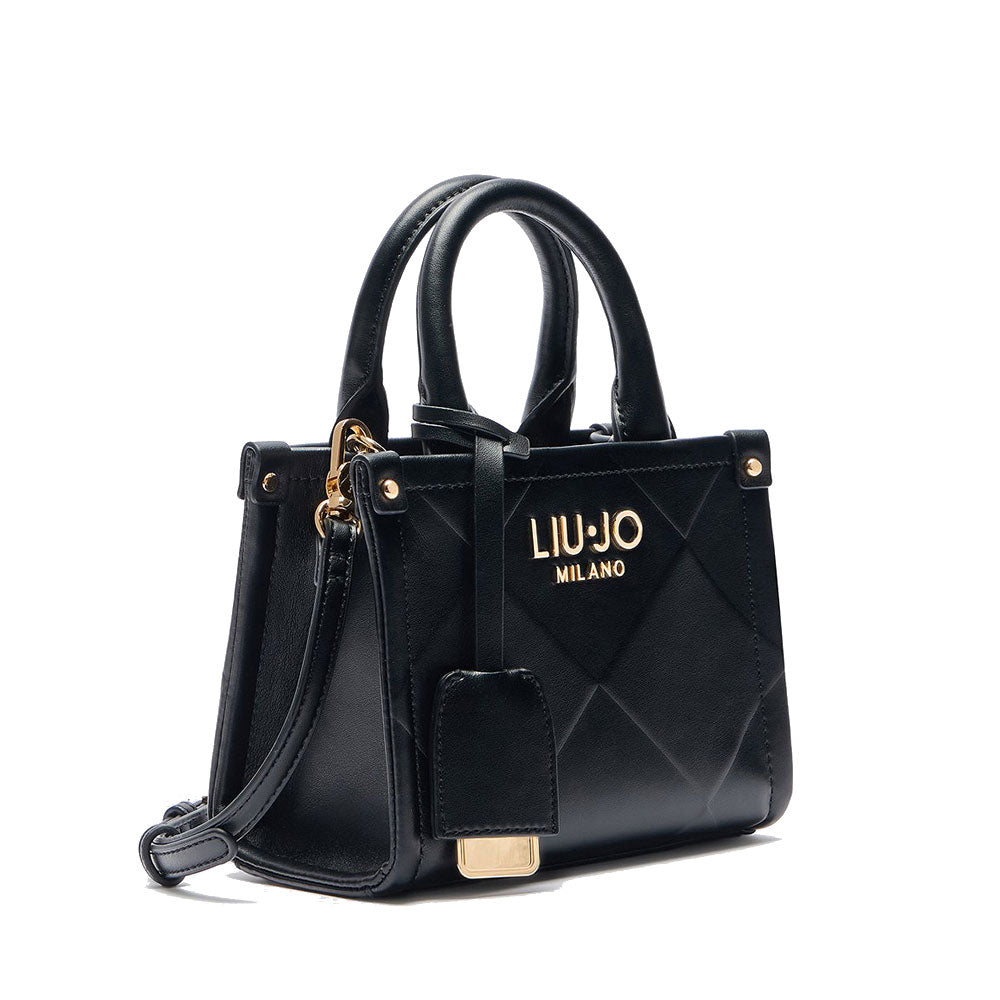 Borsa Donna a Mano Mini LIU JO Better con Motivo a Rombi Nero
