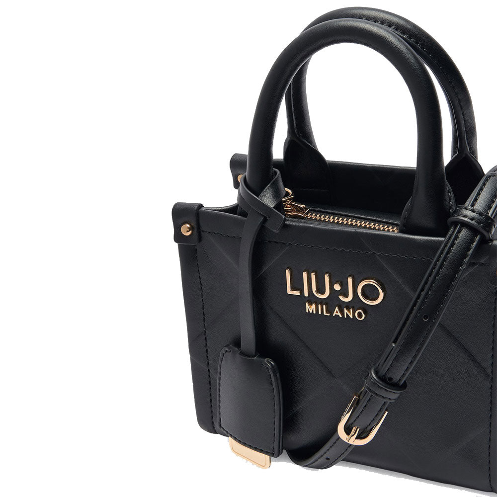 Borsa Donna a Mano Mini LIU JO Better con Motivo a Rombi Nero