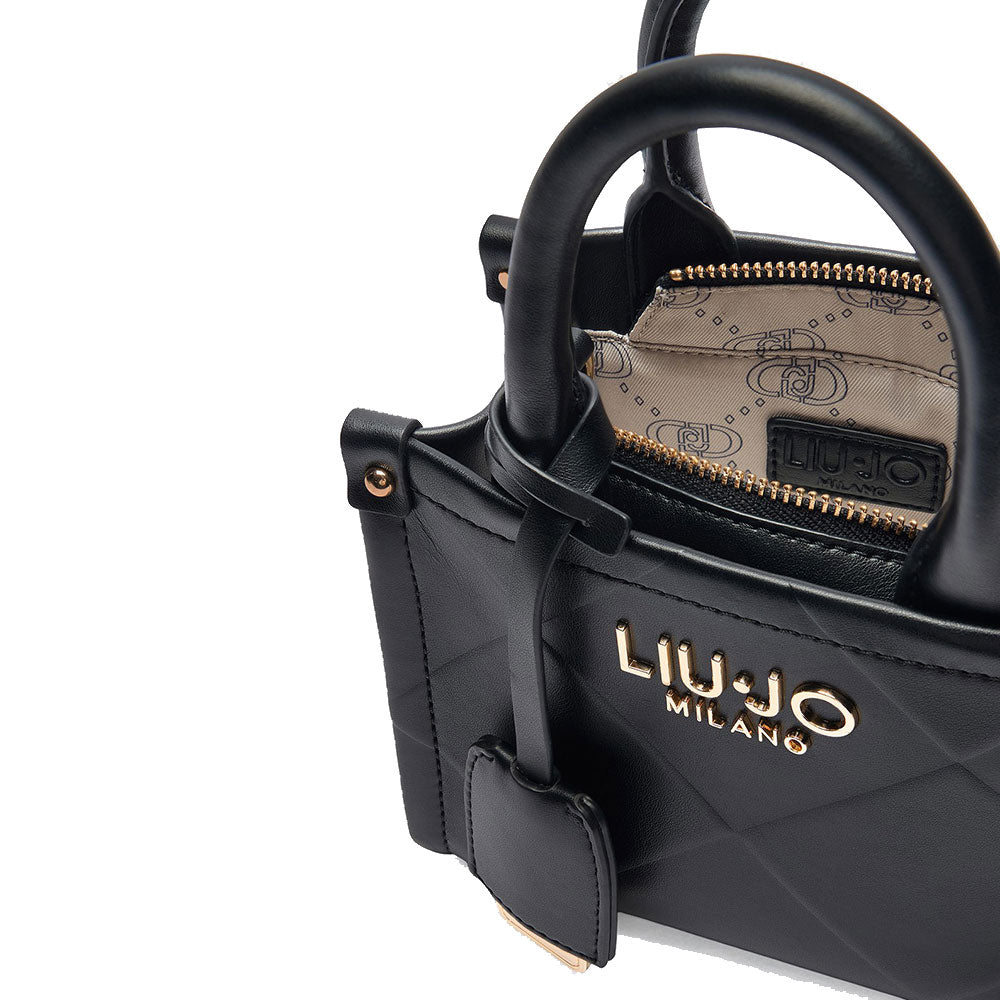 Borsa Donna a Mano Mini LIU JO Better con Motivo a Rombi Nero