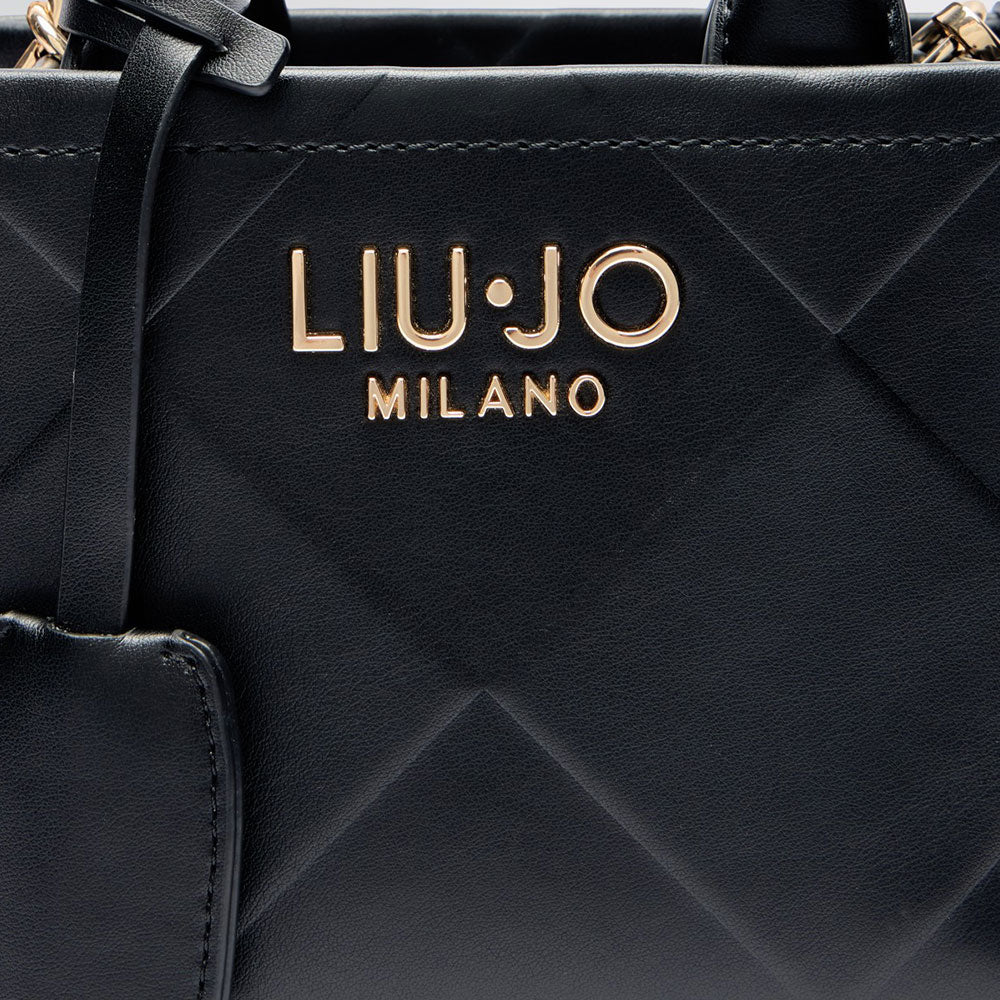 Borsa Donna a Mano Mini LIU JO Better con Motivo a Rombi Nero