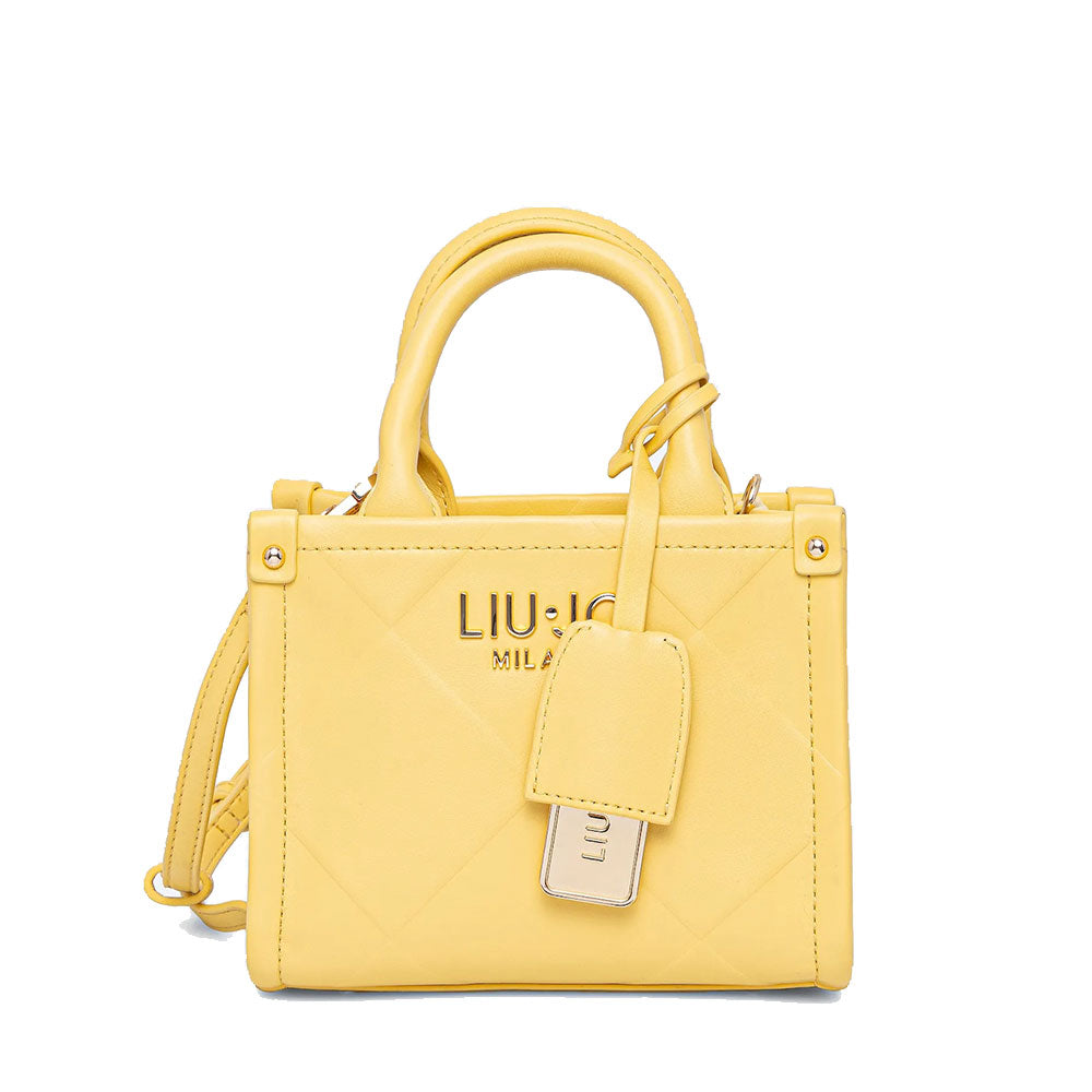 Borsa Donna a Mano Mini LIU JO Better con Motivo a Rombi Gialla