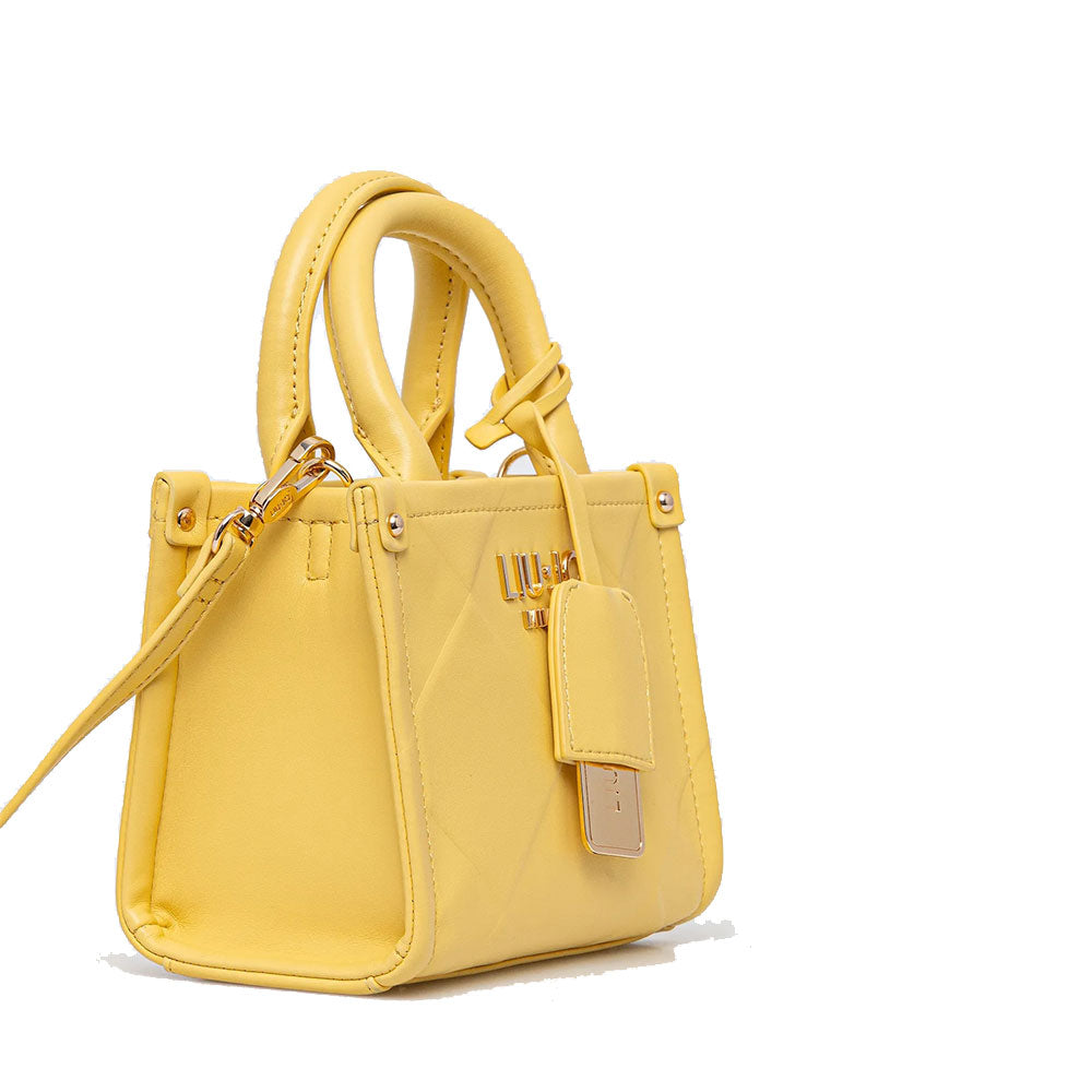 Borsa Donna a Mano Mini LIU JO Better con Motivo a Rombi Gialla