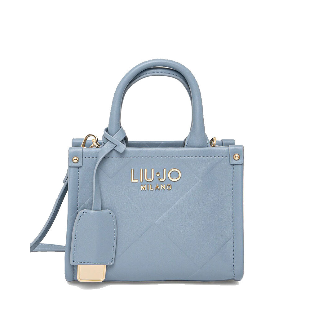Borsa Donna a Mano Mini LIU JO Better con Motivo a Rombi Blue Denim