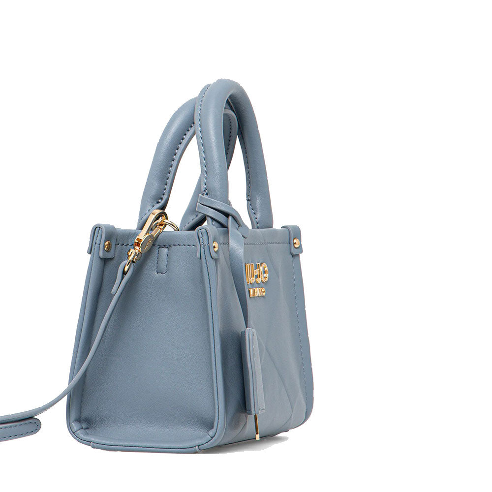 Borsa Donna a Mano Mini LIU JO Better con Motivo a Rombi Blue Denim