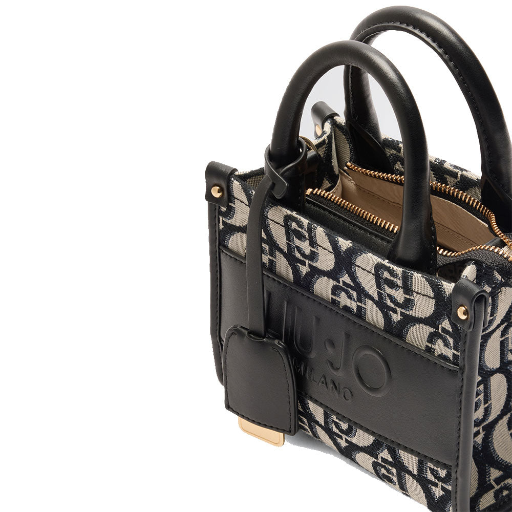 Borsa Donna a Mano Mini LIU JO Better in Tessuto Jacquard Nero