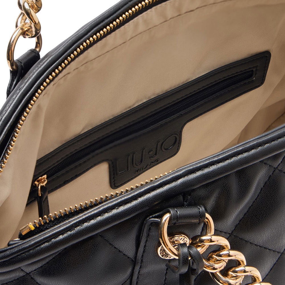 LIU JO Better Quilted Schwarze Umhängetasche für Damen