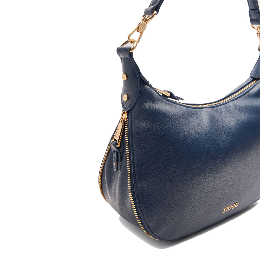 LIU JO Better Medium Hobo Bag mit Schultergurt in Trommeleffekt Blau