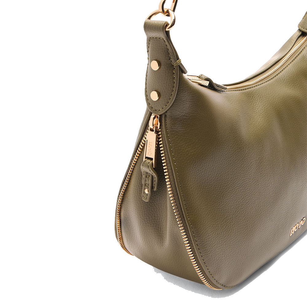 LIU JO Better Hobo-Tasche, mittelgroß, mit Schultergurt, Armeegrün-Effekt
