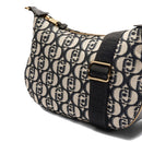 LIU JO Mittlere Hobo-Tasche 
Damentasche mit Schultergurt aus Jacquard-Stoff mit Allover-Logo Schwarz