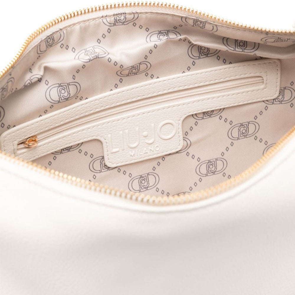 LIU JO Better Hobo Bag Large mit Schultergurt in cremefarbener Trommeloptik