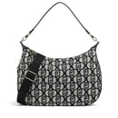 Hobo Bag Large con Tracolla LIU JO in Tessuto Jacquard con Logo All Over Nero