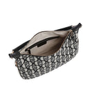 Hobo Bag Large con Tracolla LIU JO in Tessuto Jacquard con Logo All Over Nero