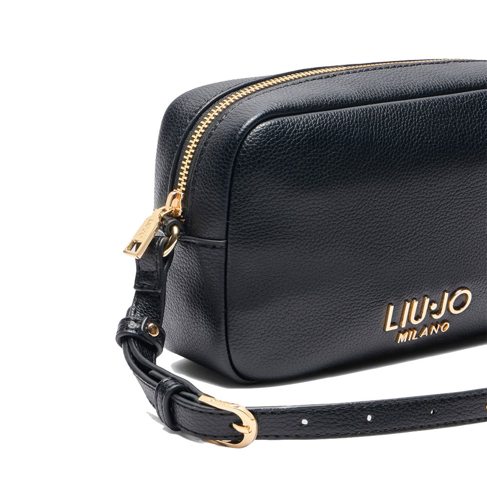 LIU JO Better Schultertasche Kameratasche Schwarz Trommeleffekt