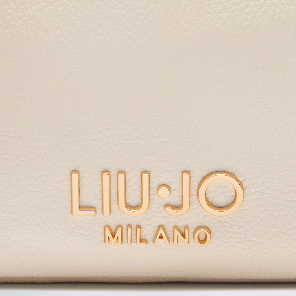 LIU JO Better Schultertasche Kameratasche Cremefarben Trommeleffekt