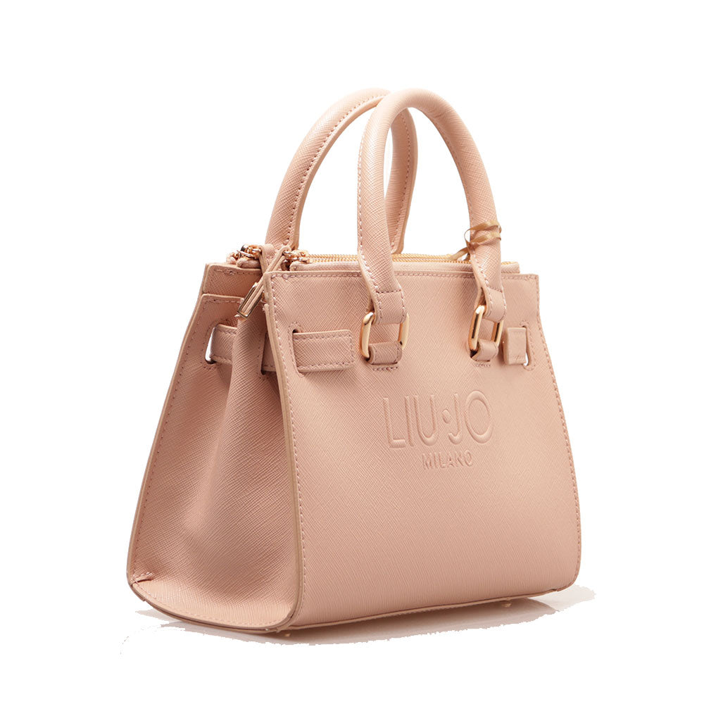 Borsa Donna a Mano LIU JO con Logo in Rilievo Rosa Cipria