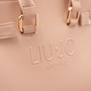 LIU JO, Damen Handtasche mit geprägtem Logo in Puderrosa