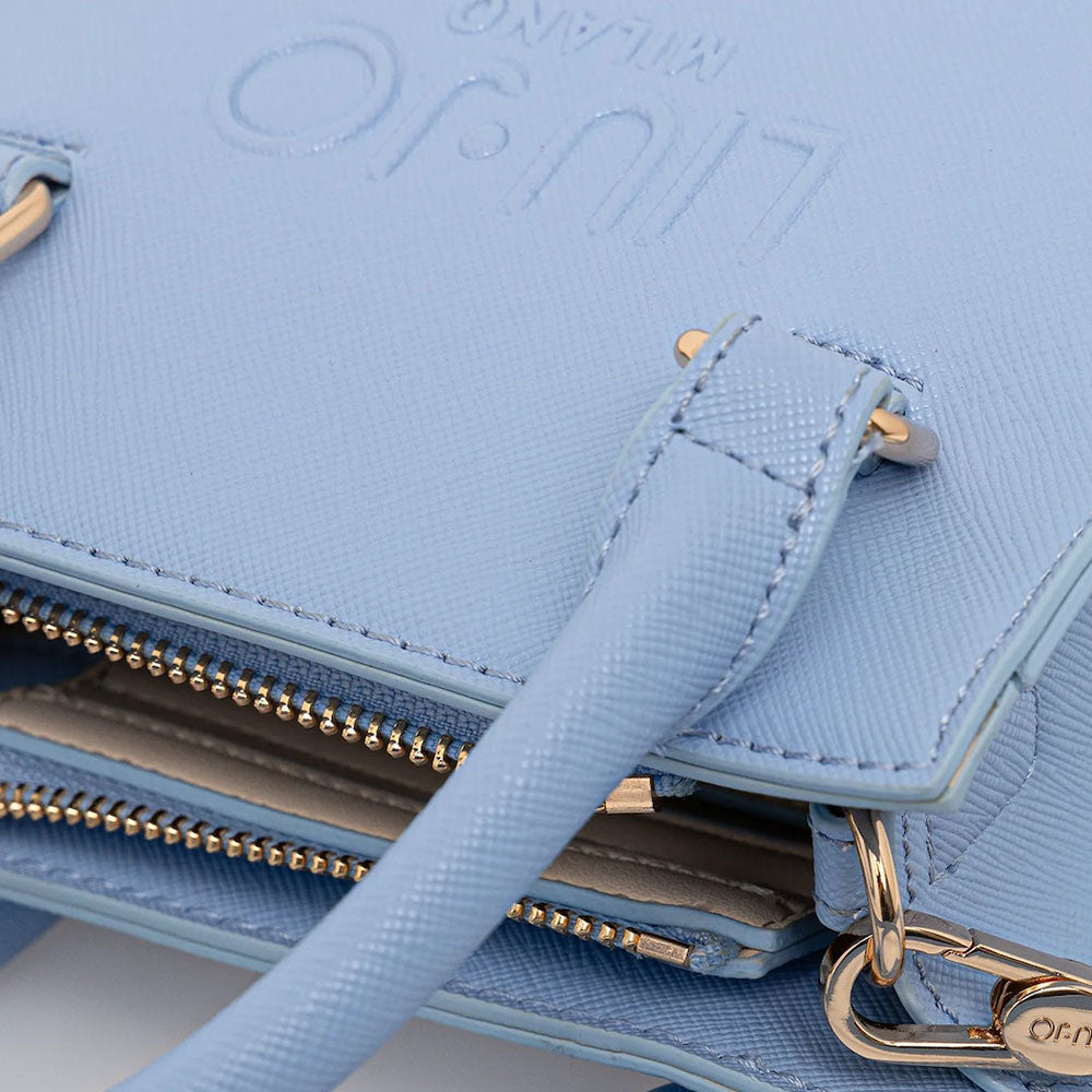 Borsa Donna a Mano Mini LIU JO con Logo in Rilievo color Cielo
