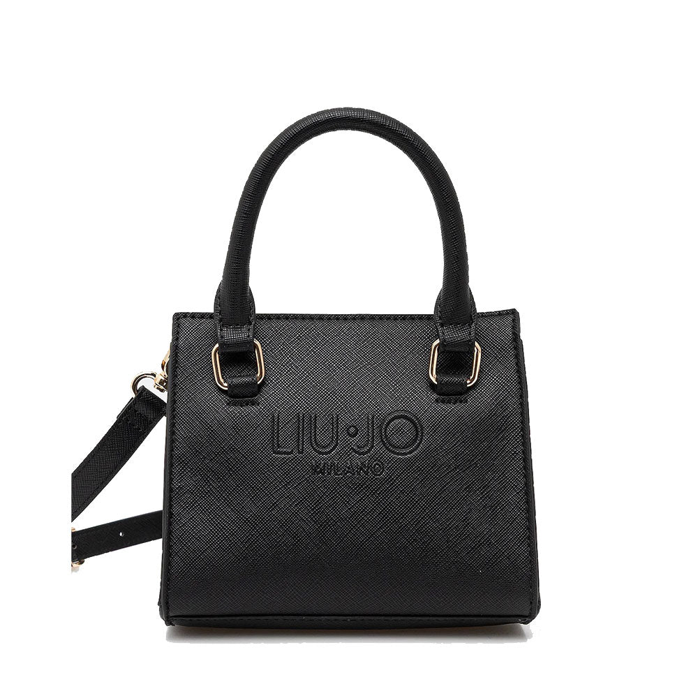 Borsa Donna a Mano Mini LIU JO con Logo in Rilievo Nero