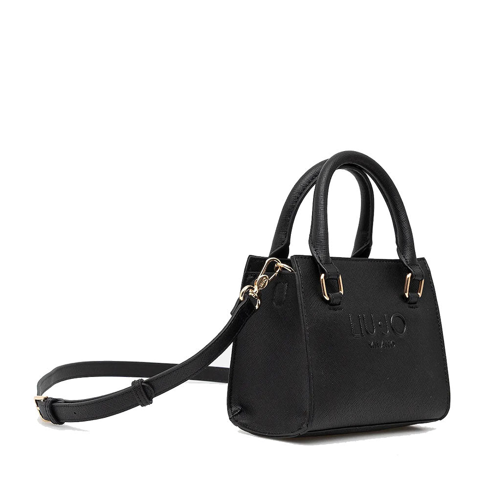 Borsa Donna a Mano Mini LIU JO con Logo in Rilievo Nero