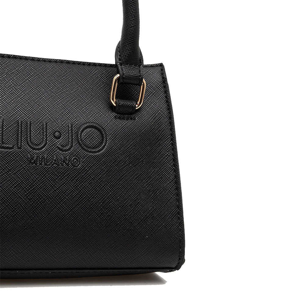 Borsa Donna a Mano Mini LIU JO con Logo in Rilievo Nero