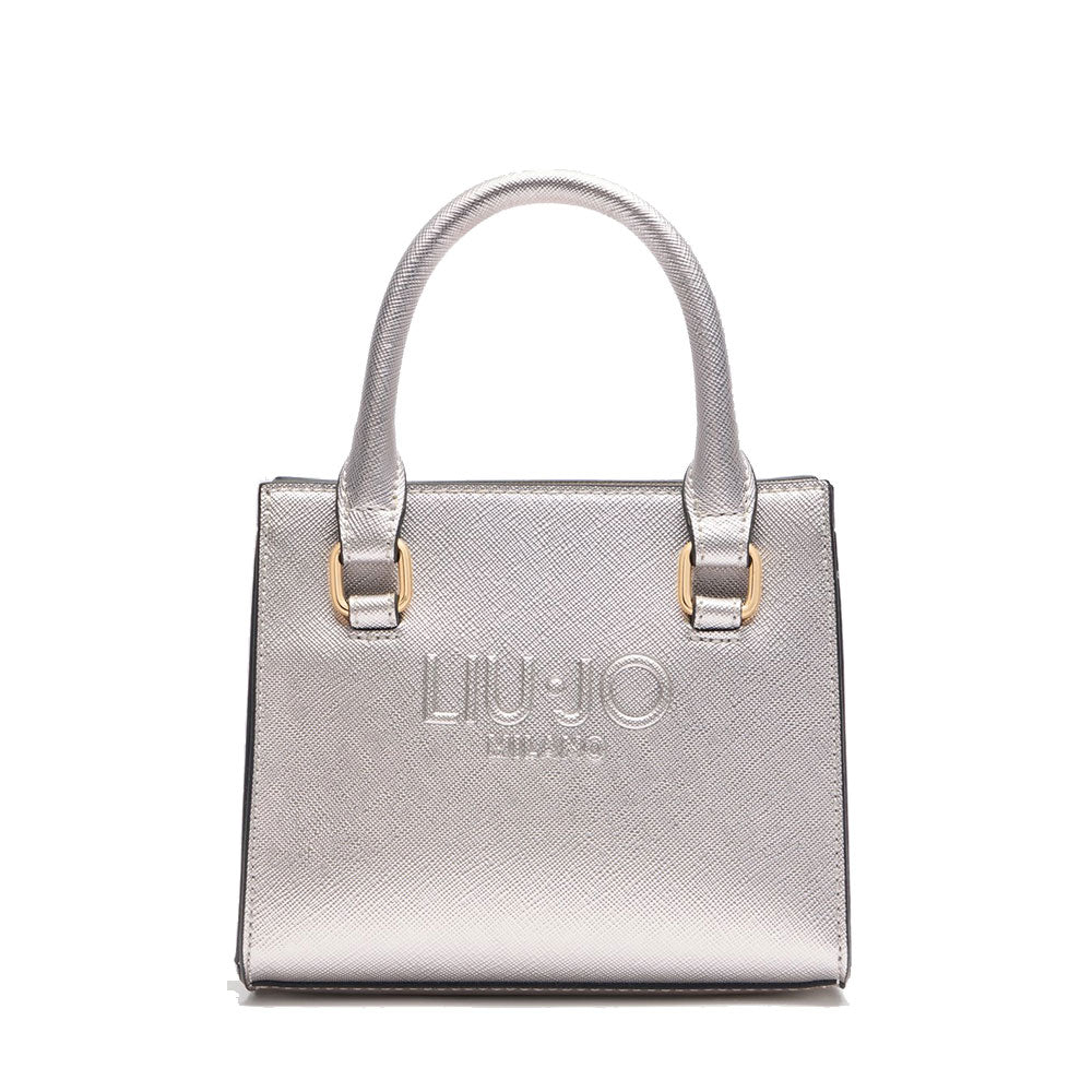 Borsa Donna a Mano Mini LIU JO con Logo in Rilievo Silver