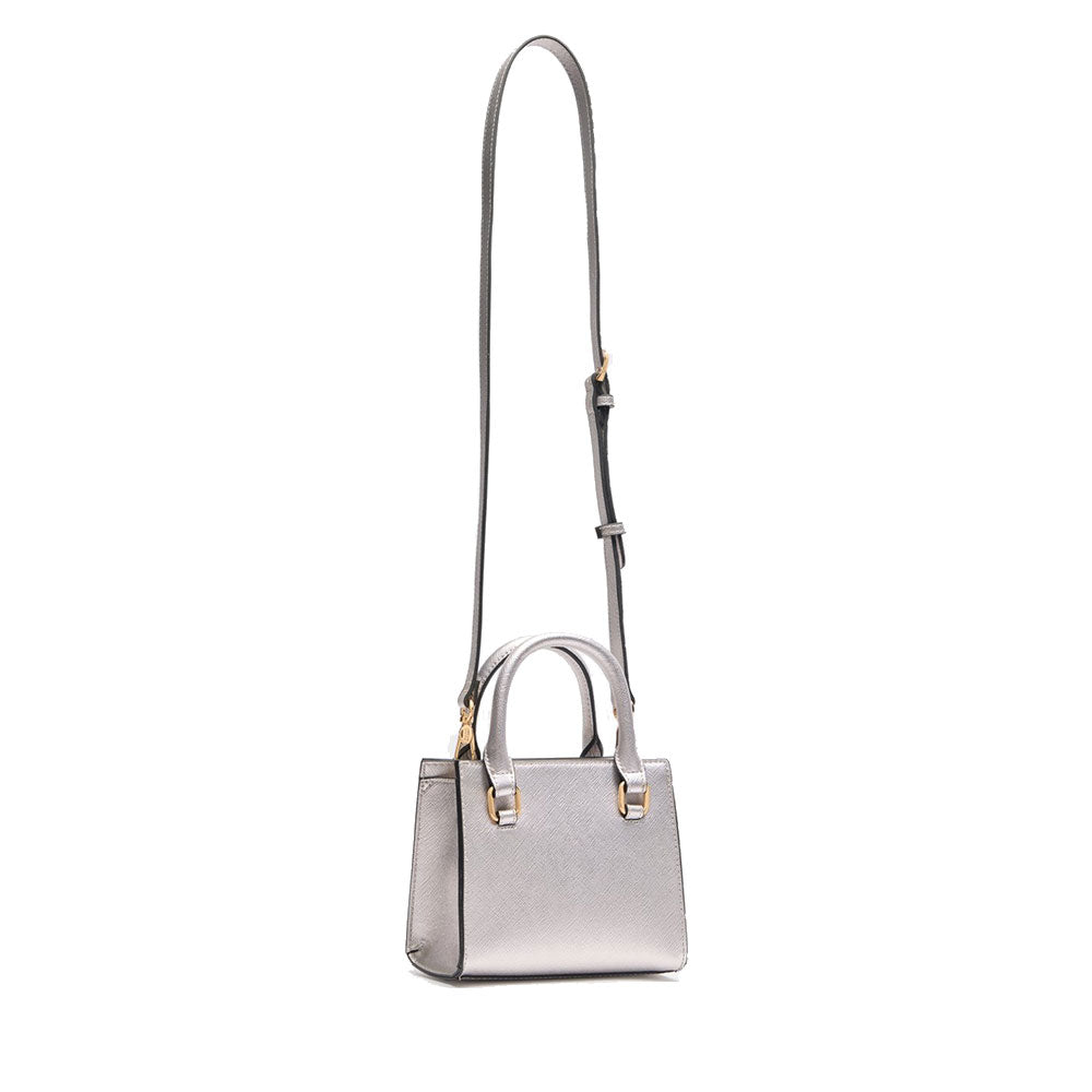 Borsa Donna a Mano Mini LIU JO con Logo in Rilievo Silver