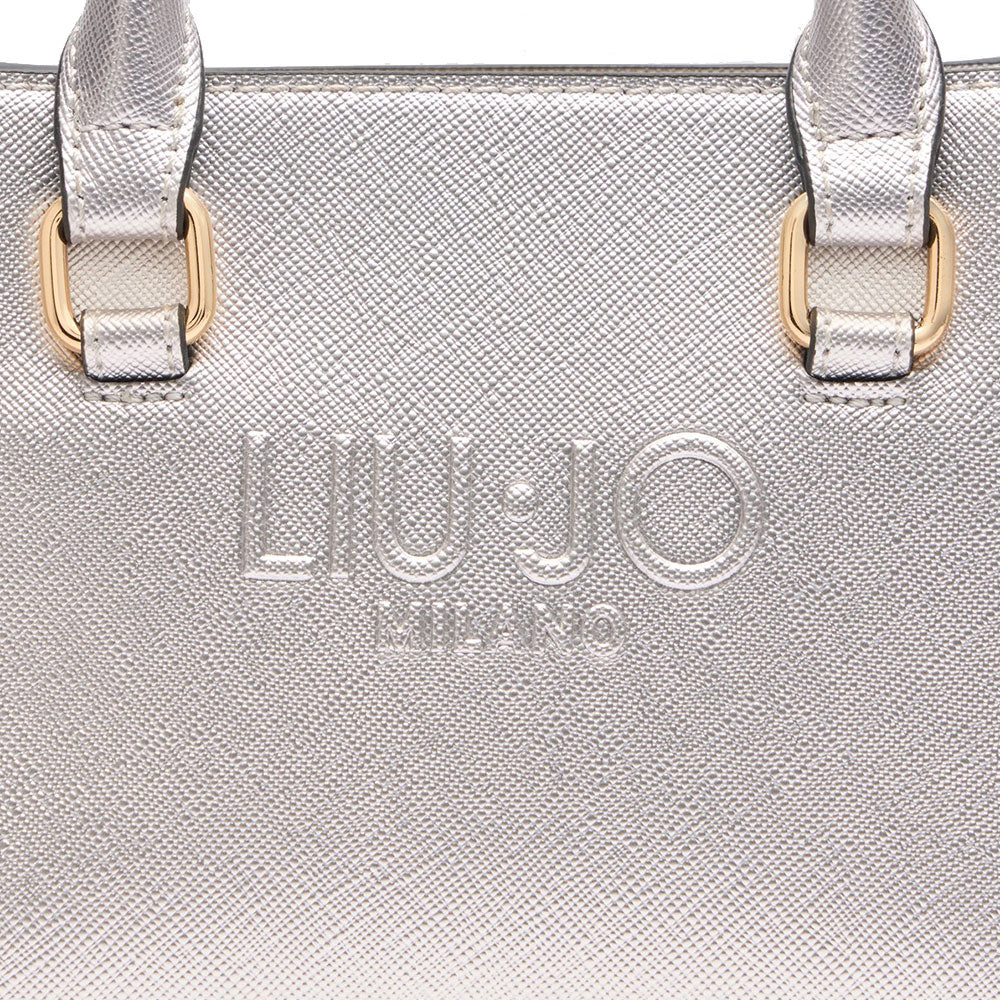 Borsa Donna a Mano Mini LIU JO con Logo in Rilievo Silver
