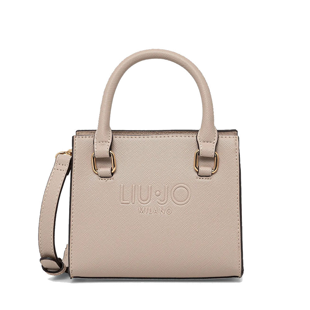 Borsa Donna a Mano Mini LIU JO con Logo in Rilievo Beige