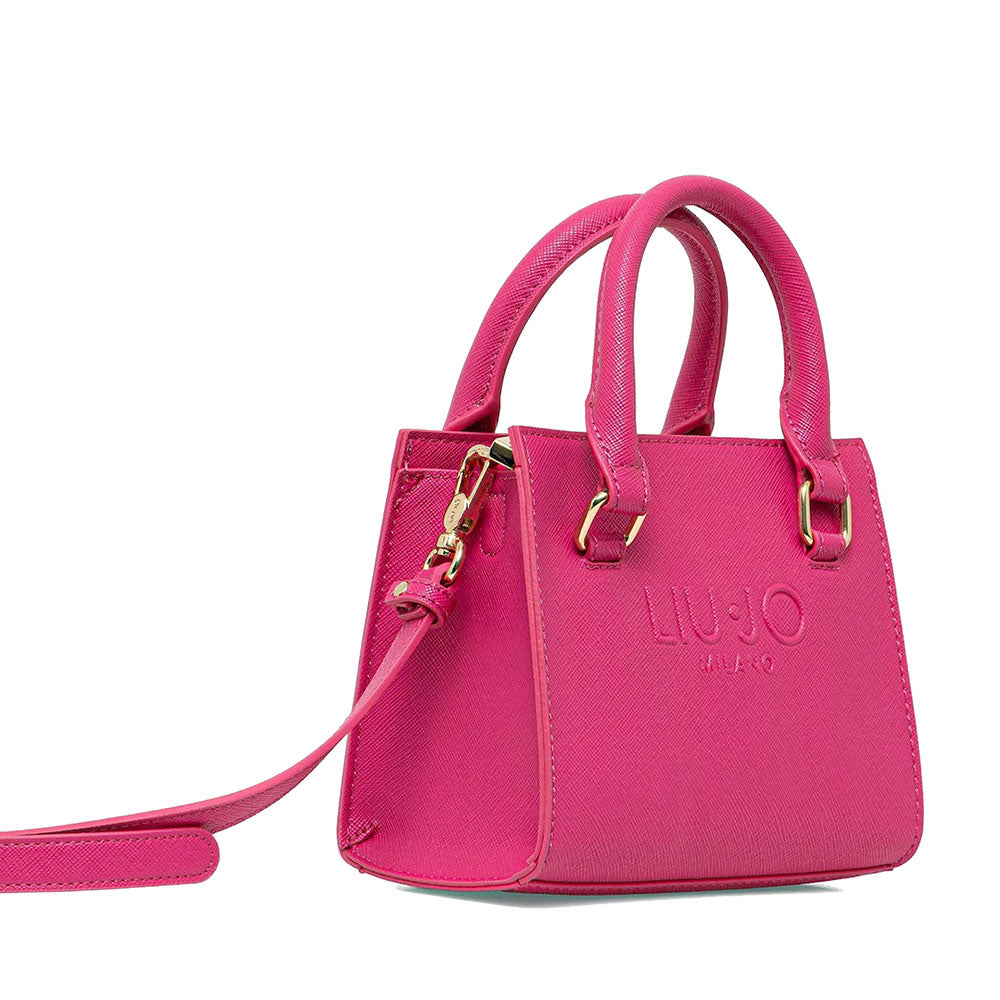 Borsa Donna a Mano Mini LIU JO con Logo in Rilievo Dark Pink