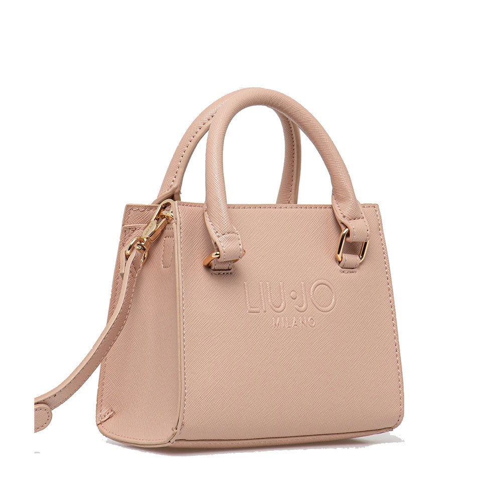 Borsa Donna a Mano Mini LIU JO con Logo in Rilievo Rosa Cipria