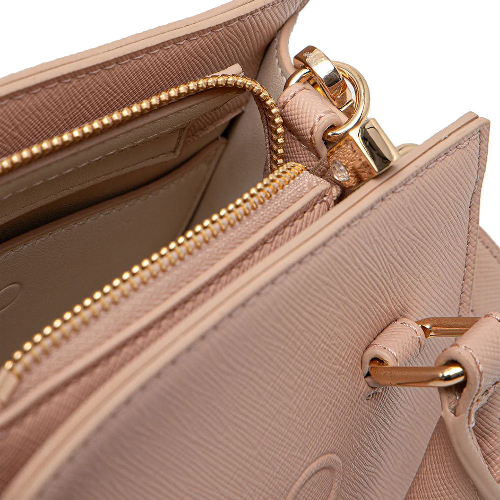 Borsa Donna a Mano Mini LIU JO con Logo in Rilievo Rosa Cipria