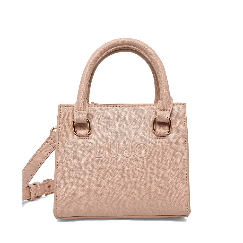 Borsa Donna a Mano Mini LIU JO con Logo in Rilievo Rosa Cipria