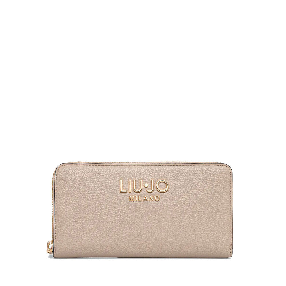 Portafoglio Donna Zip Around LIU JO Effetto Bottalato Beige