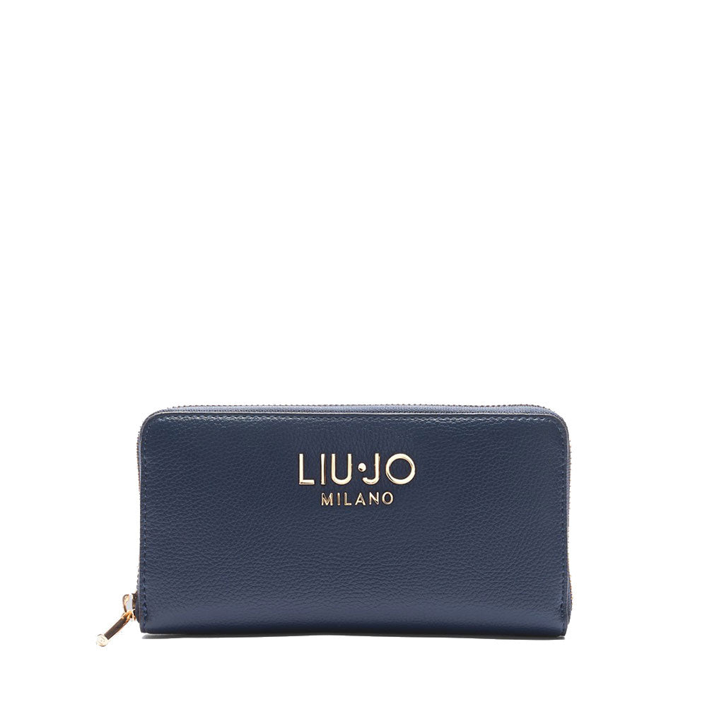 Portafoglio Donna Zip Around LIU JO Effetto Bottalato Dress Blue