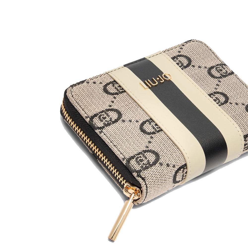 Portafoglio Piccolo Zip Around LIU JO Jacquard Nero