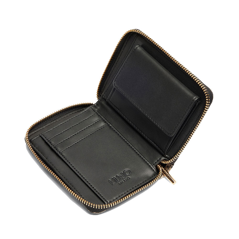 Portafoglio Piccolo Zip Around LIU JO Jacquard Nero
