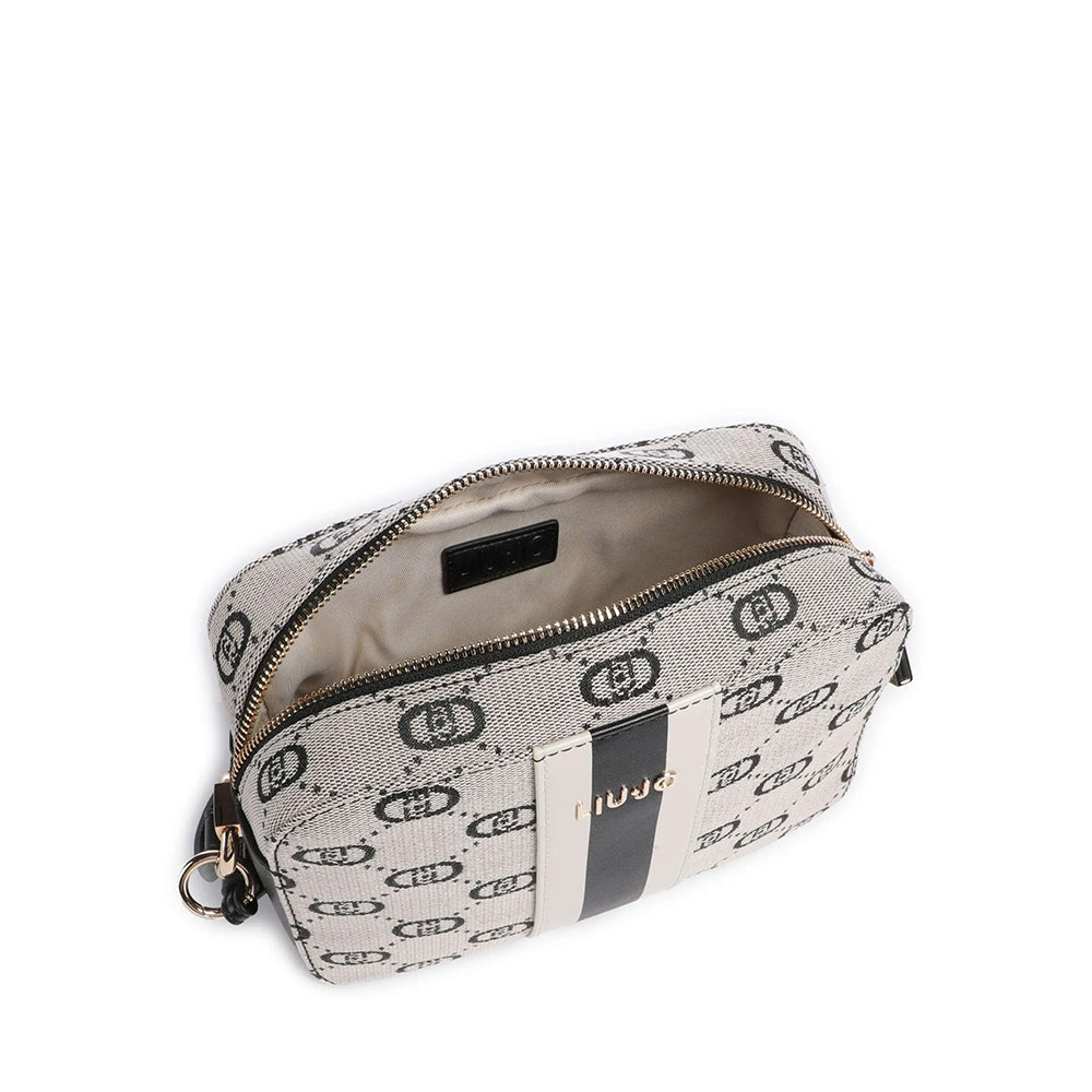 LIU JO Umhängetasche für Damen aus schwarzem Jacquardstoff