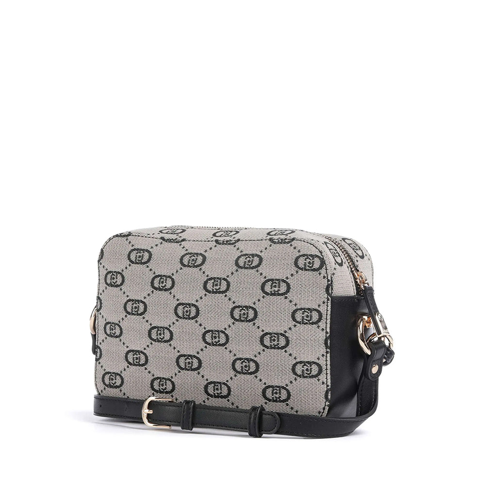 LIU JO Umhängetasche für Damen aus schwarzem Jacquardstoff