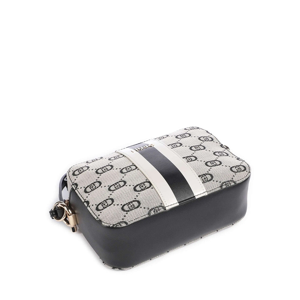 LIU JO Umhängetasche für Damen aus schwarzem Jacquardstoff